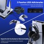 Wigearss PS5/PS5 Slim/PS5 Pro Soporte Vertical Ventiladores de Refrigeración y Estación de Carga de Dual Dontrolador, Soporte