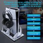 Wigearss PS5/PS5 Slim/PS5 Pro Soporte Vertical Ventiladores de Refrigeración y Estación de Carga de Dual Dontrolador, Soporte
