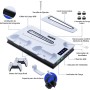 Wigearss PS5/PS5 Slim/PS5 Pro Soporte Vertical Ventiladores de Refrigeración y Estación de Carga de Dual Dontrolador, Soporte