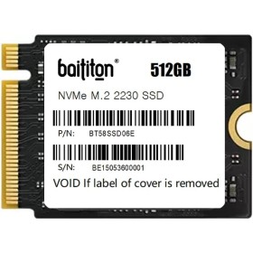 BAITITON SSD NVMe M.2 2230 de 512GB PCIe Disco de Estado Sólido Compatible con Steam Deck, Surface Pro, HP Tablets
