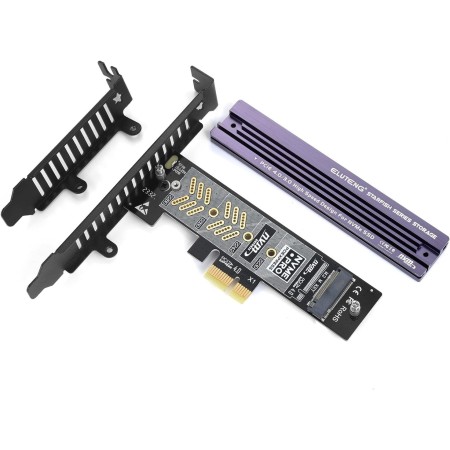 ELUTENG M.2 adaptadores PCIe nvme Tarjeta de expansión m.2 ssd, solución de disipador de Calor de Aluminio, Soporte para PCI