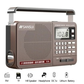 FM/AM/SW Radio de banda completa Bluetooth Digital Retro Radio Hifi po