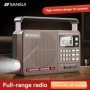 FM/AM/SW Radio de banda completa Bluetooth Digital Retro Radio Hifi po