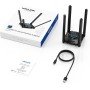 WAVLINK Adaptador WiFi 6E Potente AX5400, Tarjeta de Red Inalámbrica con 2,4/5/6GHz, Controlador Integrado, 4 Antenas de 5dBi,