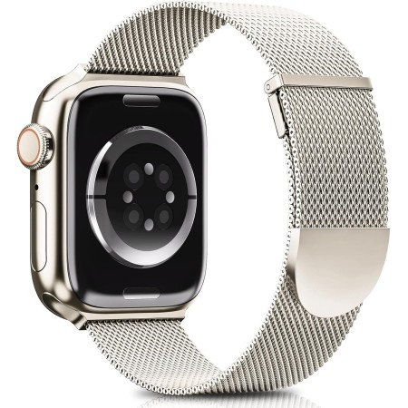 Higgs Correa Magnética Milanesa Compatible para Apple Watch 40mm 38mm 41mm 42mm 44mm 45mm 46mm Ultra 49mm- Pulsera Ajustable Luz