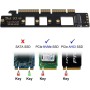 xiwai Adaptador NGFF M.2 M-Key NVME AHCI SSD a PCI-E 3.0 16x 4X para SSD de 110 mm y 80 mm