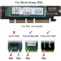 xiwai Adaptador NGFF M.2 M-Key NVME AHCI SSD a PCI-E 3.0 16x 4X para SSD de 110 mm y 80 mm