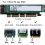 xiwai Adaptador NGFF M.2 M-Key NVME AHCI SSD a PCI-E 3.0 16x 4X para SSD de 110 mm y 80 mm