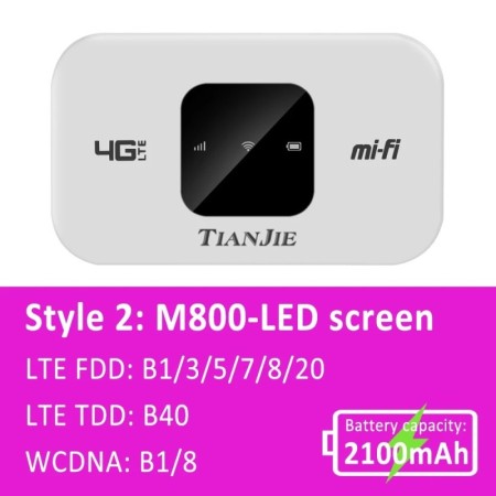 TIANJIE 4G WiFi móvil 2100/3000mAh batería segura Mifi LTE punto de ac