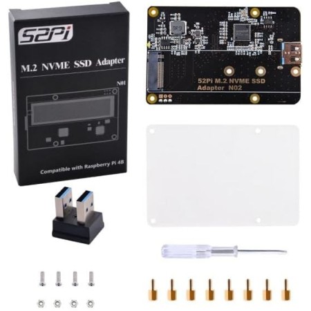 GeeekPi M.2 NVME SSD Adapter Board for Raspberry Pi 4 Model B 1GB /2GB /4GB /8GB