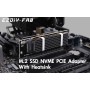 EZDIY-FAB M.2 Adaptador NVME SSD a PCI Express, Soporte PCIe x4 x8 x16 Ranura, Soporte M.2 Clave M SSD 2230 2242 2260 2280