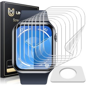 UniqueMe Protector de Pantalla para Apple Watch Series 10 46 mm - 8 Pack, TPU Film HD Flexible Protector,Sin Burbujas