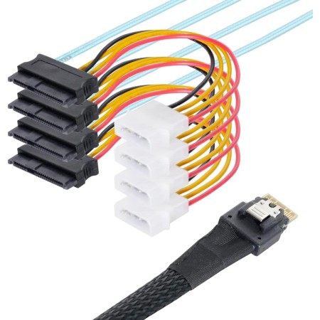 cablecc SFF-8654 a U2 Kit NGFF M-Key a Slimline SAS NVME PCIe SSD SATA adaptador para placa base