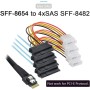 cablecc SFF-8654 a U2 Kit NGFF M-Key a Slimline SAS NVME PCIe SSD SATA adaptador para placa base