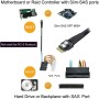 cablecc SFF-8654 a U2 Kit NGFF M-Key a Slimline SAS NVME PCIe SSD SATA adaptador para placa base