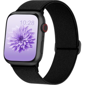 AMSKY Correas de Nylon Elástico Compatible con Correa Apple Watch 40mm 44mm 46mm 45mm 41mm 42mm 38mm 49mm Mujer Hombre, Solo