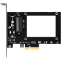 GLOTRENDS PU11 Adaptador de U.2 a PCIe 4.0 X4 para SSD U.2 de 2,5 Pulgadas, PCIe 4.0 X4 de máxima Velocidad