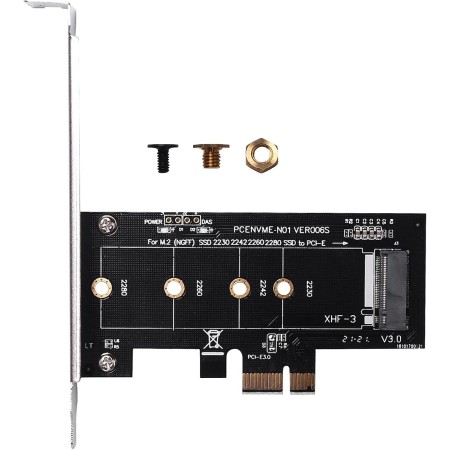 Gokelomg Tarjetas adicionales PCIE a M2 PCI 3.0 X1 a NVME SSD Soporte para M2 PCIE Raiser 2230 2242 2260 2280 M.2 SSD