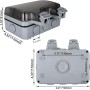 Outinhao Enchufe Exterior Impermeable Ip66, Toma de Pared, con Cubierta Protectora, Interruptor Independiente y Luz Indicadora