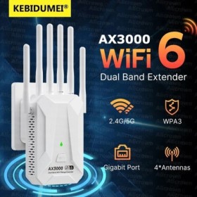 Repetidor inalámbrico WiFi 6 AX3000 de doble banda 2,4 GHz 5GHz 802.11