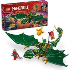 LEGO Ninjago Dragón Verde del Bosque de Lloyd de Juguete para Construir, Juego Ninja con 2 Minifiguras con Catana y Armas,