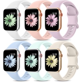 Higgs 6 Piezas Correas Compatible con Correa Apple Watch 40mm 41mm 38mm Mujer Hombre, Pulsera Suave Silicona Deportiva Ajustable