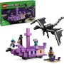 LEGO Minecraft El Dragón Ender y el Barco del End de Juguete de Construcción, Juego de Aventuras con Armas, Regalo Gamer para