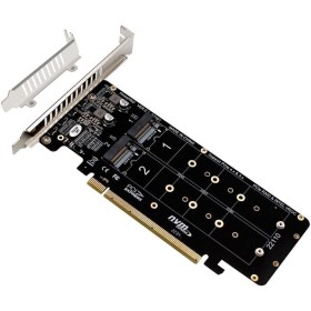 Swiixxer Tarjeta NVME de 4 Discos de Doble Cara PCIeX16 una M.2 M-Key NVMEx4SSD 2U Servidor Array Adaptador de ExpansióN Tarjeta