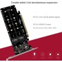 Swiixxer Tarjeta NVME de 4 Discos de Doble Cara PCIeX16 una M.2 M-Key NVMEx4SSD 2U Servidor Array Adaptador de ExpansióN Tarjeta
