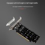 Swiixxer Tarjeta NVME de 4 Discos de Doble Cara PCIeX16 una M.2 M-Key NVMEx4SSD 2U Servidor Array Adaptador de ExpansióN Tarjeta