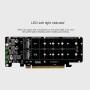Swiixxer Tarjeta NVME de 4 Discos de Doble Cara PCIeX16 una M.2 M-Key NVMEx4SSD 2U Servidor Array Adaptador de ExpansióN Tarjeta