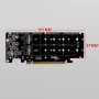Swiixxer Tarjeta NVME de 4 Discos de Doble Cara PCIeX16 una M.2 M-Key NVMEx4SSD 2U Servidor Array Adaptador de ExpansióN Tarjeta
