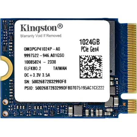 Kingston SSD NVMe M.2 2230 PCIe Gen 4.0x4 NVMe TLC NAND (R/W velocidades de hasta 4.540/4.230 MB/s) OM3PGP41024P-A0 compatible