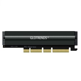GLOTRENDS PA16 22110/2280 Adaptador M.2 NVMe a PCIe 4.0 X4 con disipador de aluminio de cubierta completa, instalación en