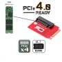 cablecc NGFF NVME M-Key 22x42mm a 22x80mm Adaptador SSD de extensión Macho a Hembra Compatible con Legion Go Game Boy