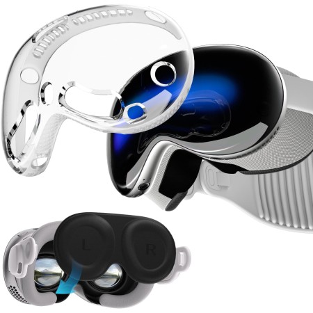CloudValley Funda para Apple Vision Pro, Accesorios con Cubierta Lente a Prueba de Polvo, [Orificios Precisos de Puerto]