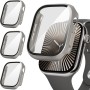 Suoman 3 Piezas Funda para Apple Watch Ultra/Ultra 2 49mm Protector Pantalla Cristal Templado Incorporado HD Protección Completa