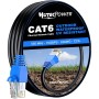 MutecPower cables CAT6 impermeables para exteriores de 50 m - CCA - Cable de red ethernet para soterramiento directo - 250 MHz -