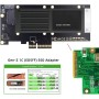 xiwai PCI-E 4.0 4X Convertidor de host a EDSFF GEN-Z NVMe Ruler 1U E1.S 9.5mm 15mm 25mm Grosor SSD corto con disipador de calor