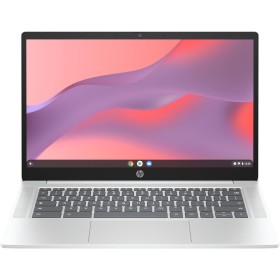 HP Chromebook 14a-nf0001ns - Ordenador portátil de 14" FHD Intel N100, 8GB RAM, 128GB eMMC, ChromeOS Silver - Teclado QWERTY