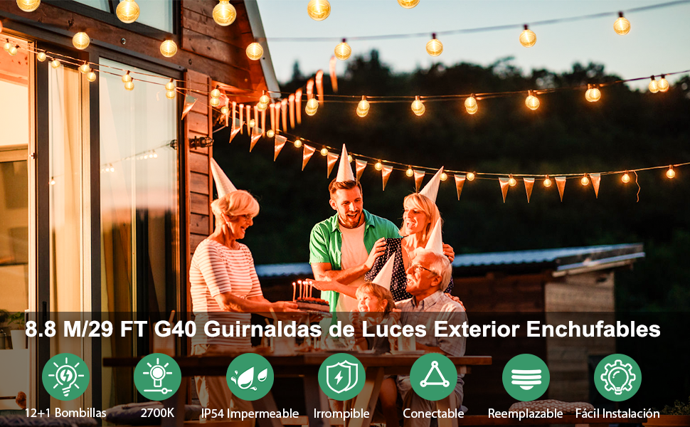 Guirnalda Luces Exterior 8,8 M