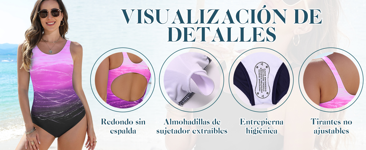 CMTOP Bañadores Mujer de Una Pieza Deportivos