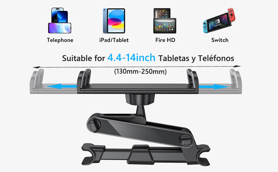 Extensible para iPad Air Mini 2 3 4, Pad Pro 9.7,10.5, 11.2Tableta de 4.4-14 Pulgada