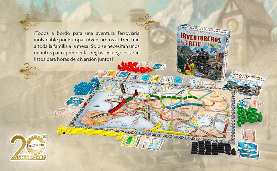 ¡Aventureros al Tren! Europa Days of wonder Asmodee familiar construcción cartas trenes competición