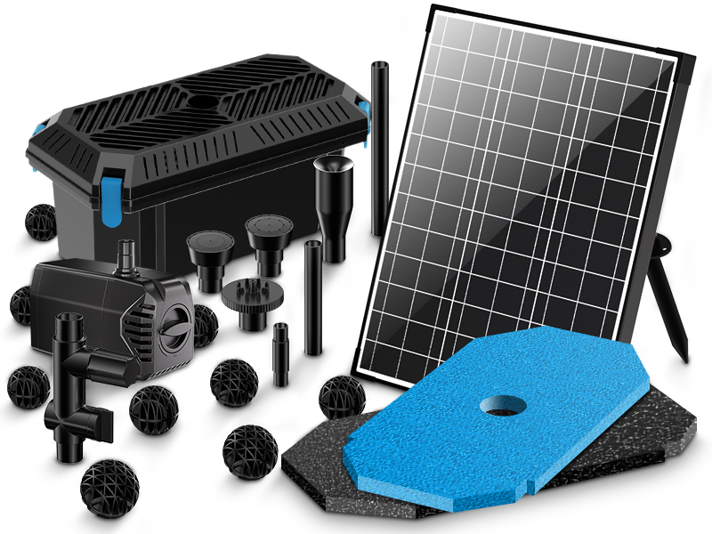 Juego completo de filtros solares para estanques con bomba