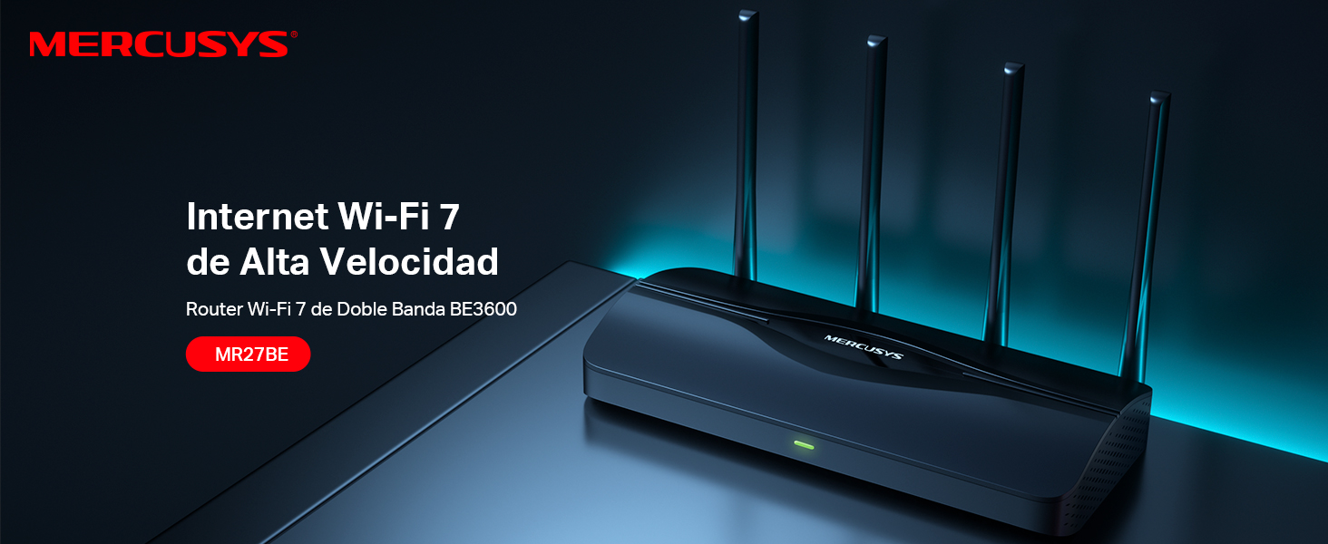 Mercusys MR27BE - Nuevo Router Wi-Fi 7 de Doble Banda BE3600