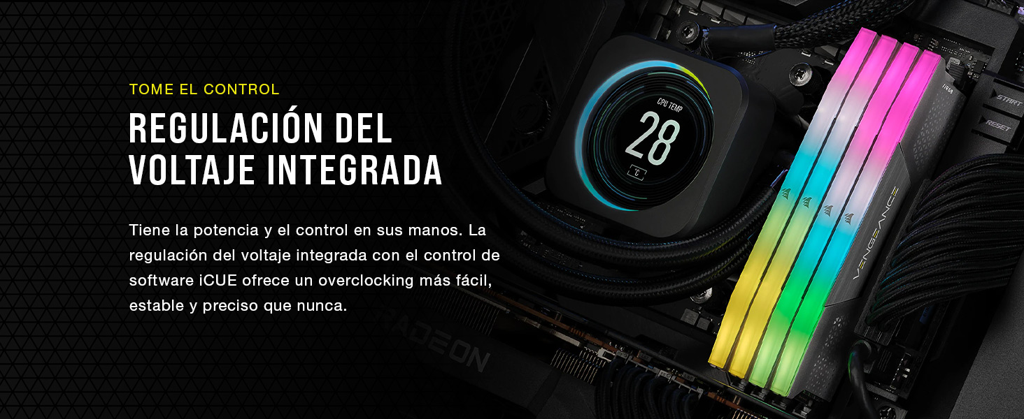 Software iCUE, regulación del voltaje integrada, DDR5
