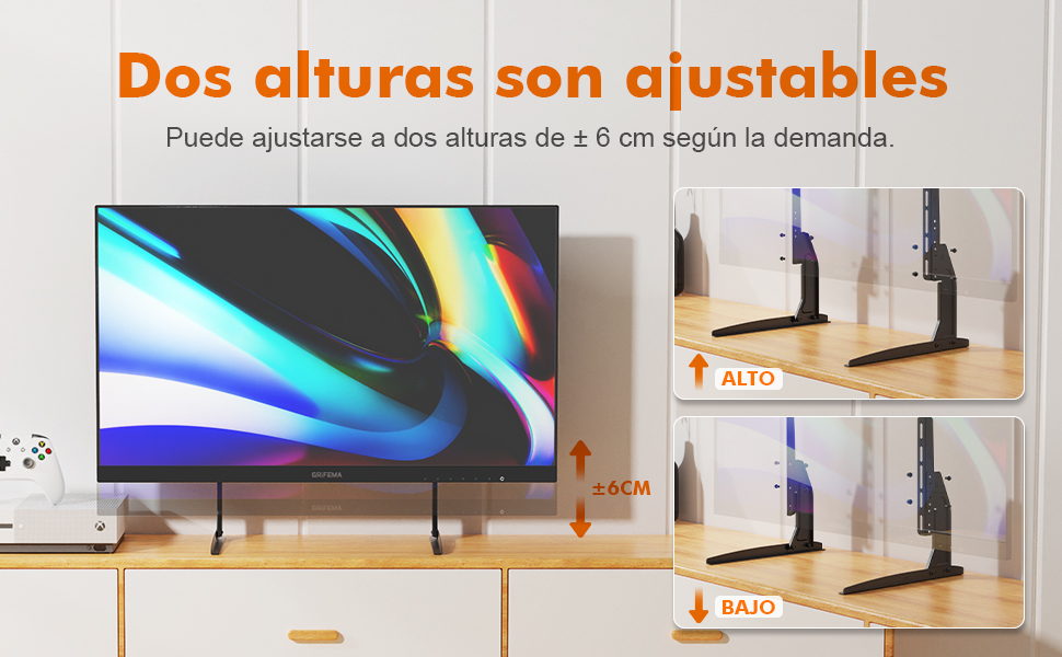 soporte television pie