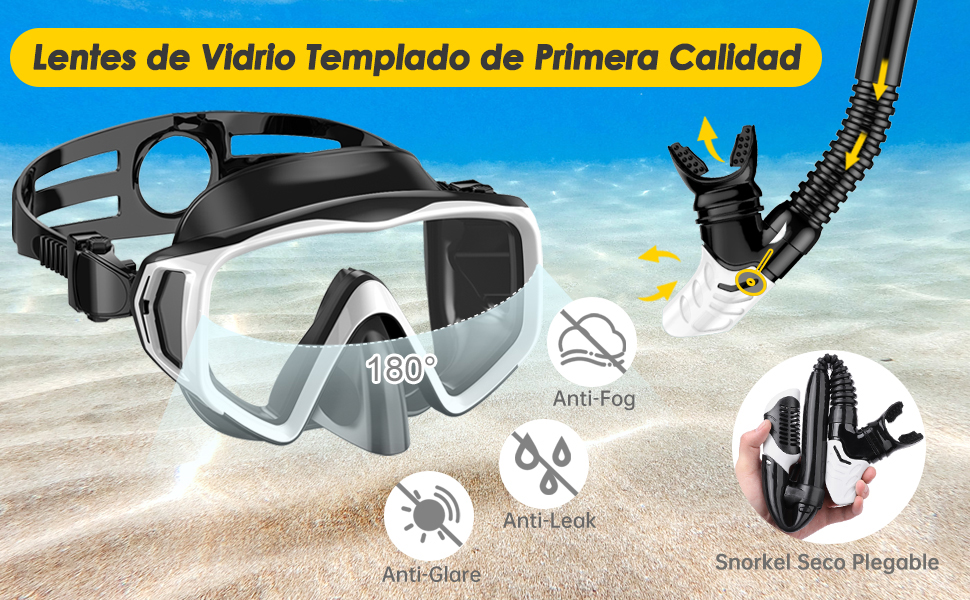 Gafas y Tubo de Snorkel Set para Adulto