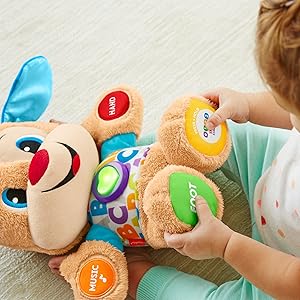 Fisher Price bebes peluches motricidad sensorial primeros descubrimientos perrita